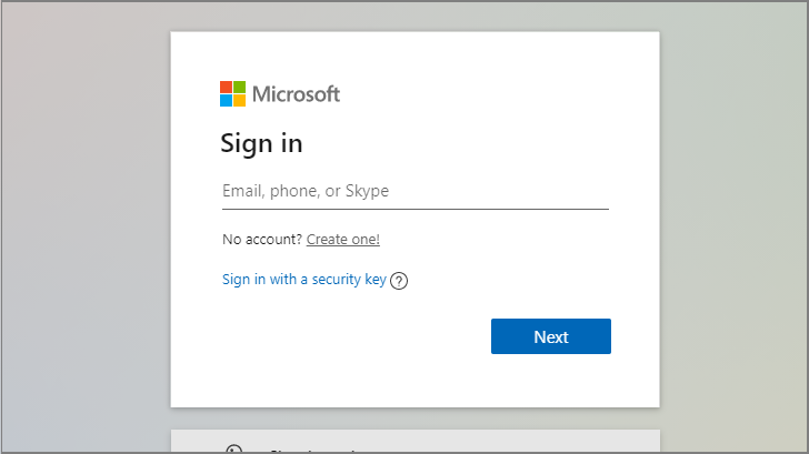 Sign in with your Microsoft account