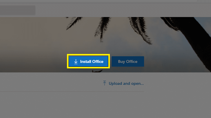 On the Office portal page, choose Install Office.