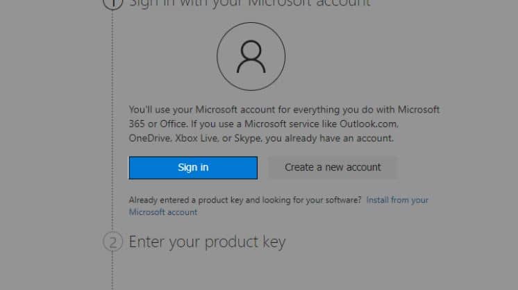 Go to the Microsoft 365 webpage and sign in to your Microsoft account.