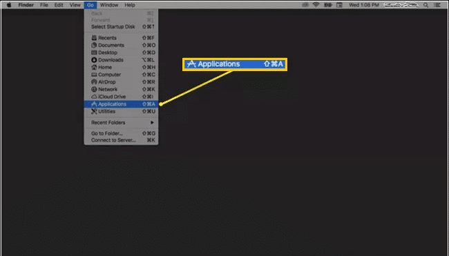 Selecting Applications in the Finder in macOS