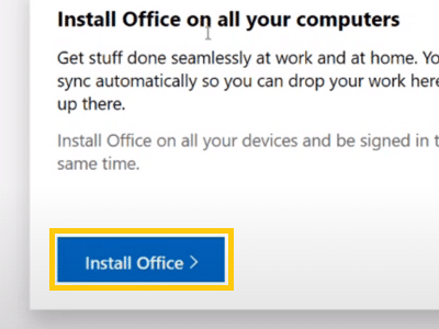 On "Install Office on all your computers," click Install Office.