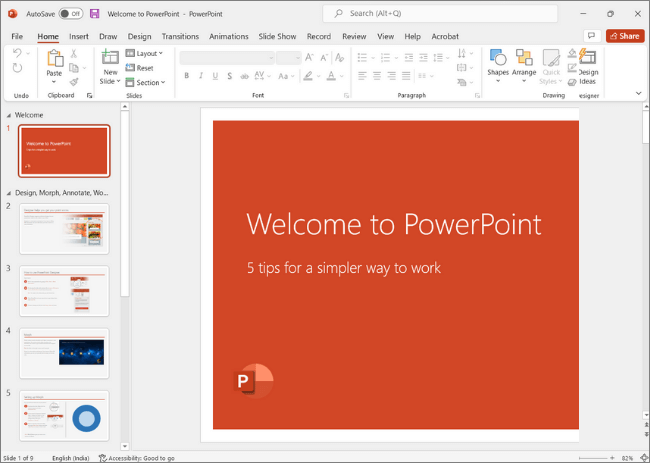 Microsoft PowerPoint on Windows 10