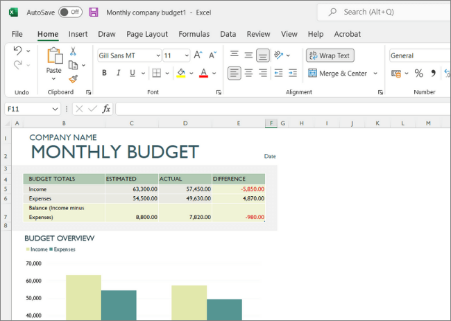Microsoft Excel on Windows 10