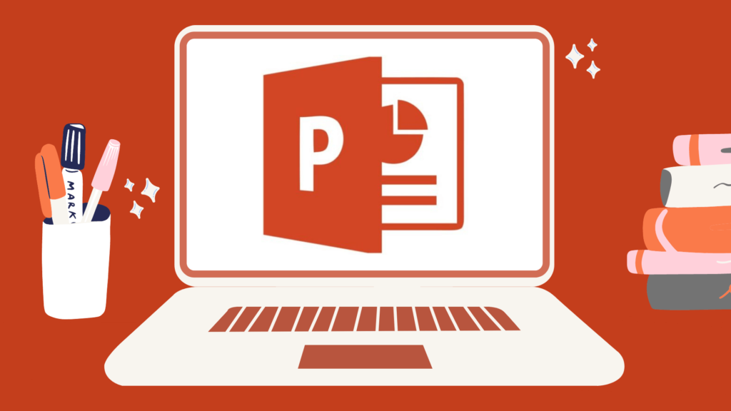 Microsoft PowerPoint icon on a laptop screen