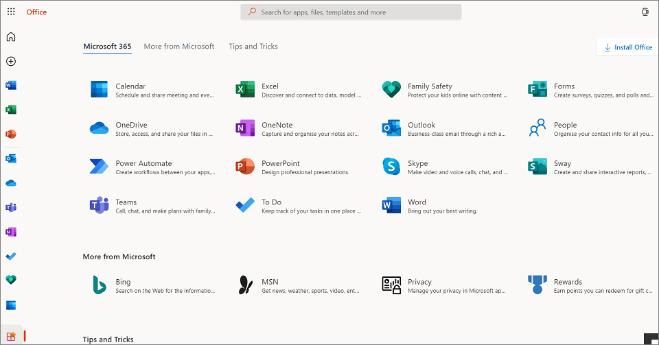 Office apps on the Web