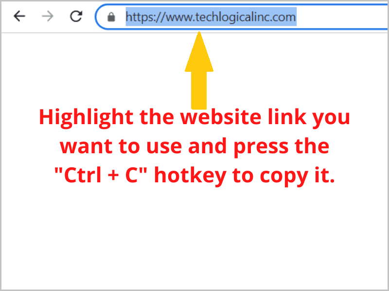 Use "Ctrl + C" hotkey to copy the website link you want to use in Word