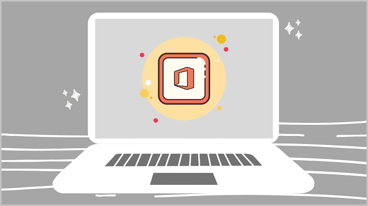 Microsoft Office logo on a computer screen