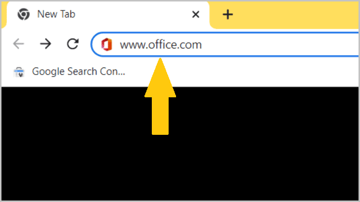 In your browser, type www.office.com