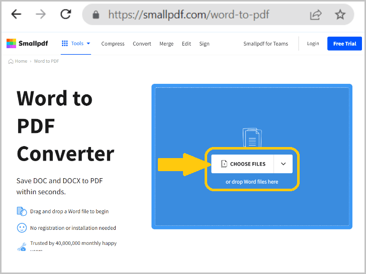 A Word to PDF Conversion Website