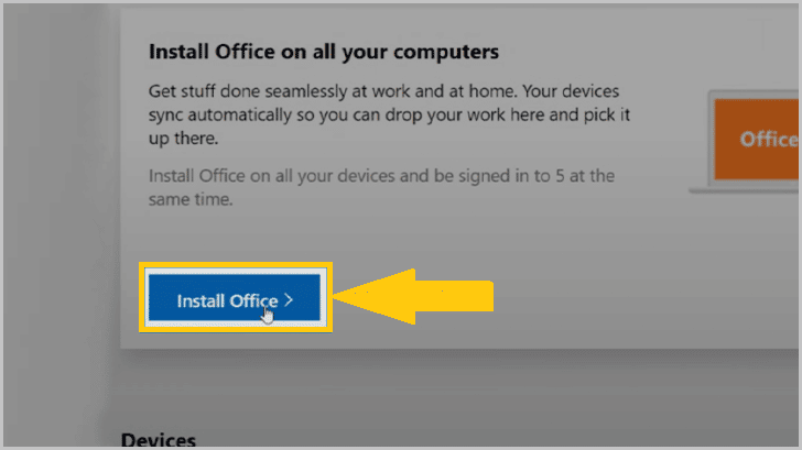 Click the blue Install Office button again.