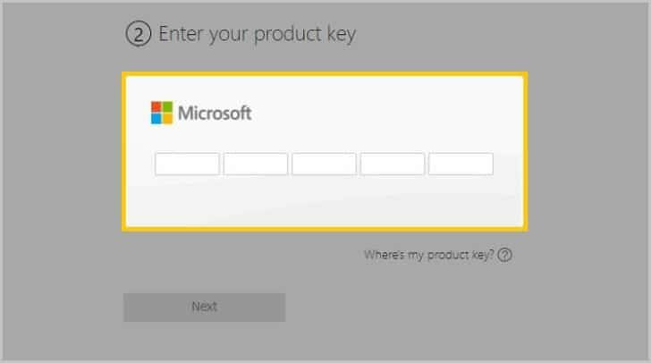Enter your Office Product Key (or activation code).